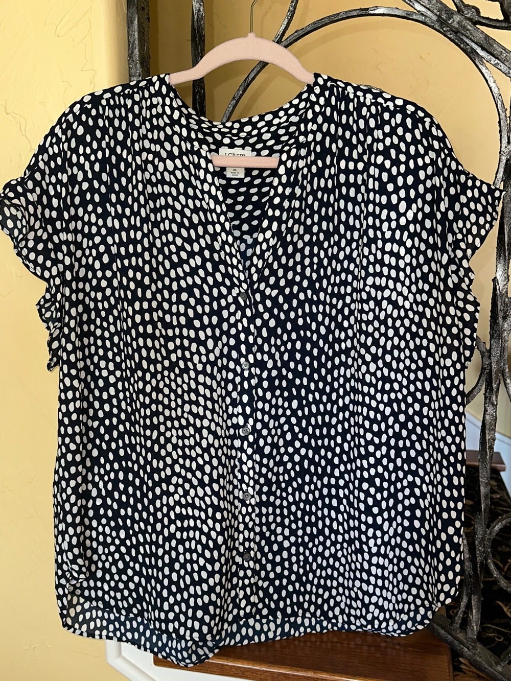 J. Crew Polka Dot Button-Front Blouse